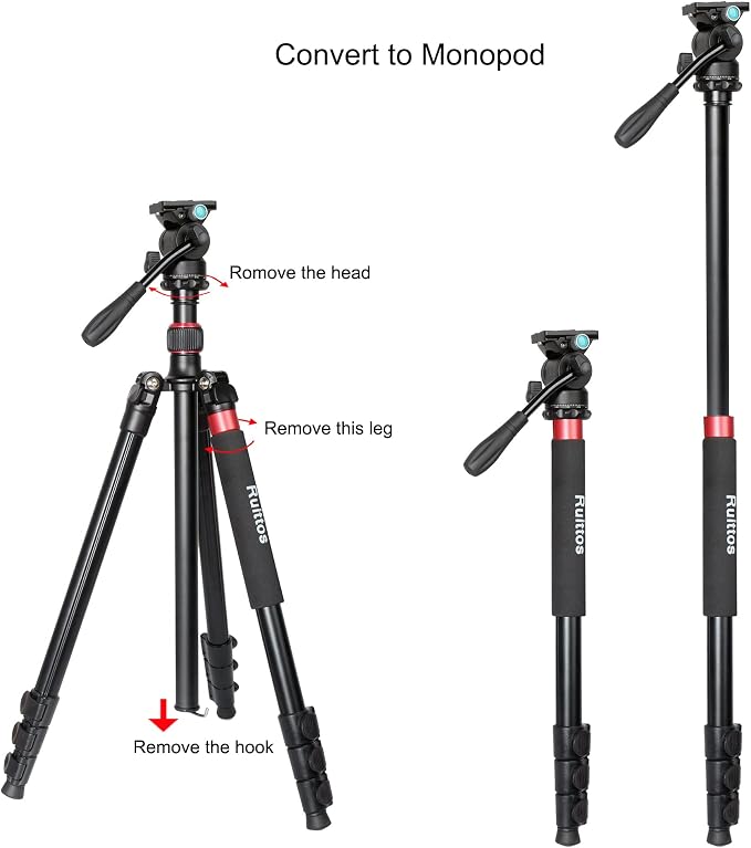 Camera Tripod, Aluminum Heavy Duty Tripod