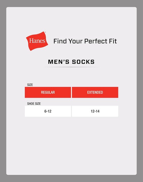 Hanes Men's Double Tough Socks - Moisture-Wicking Crew & Ankle Socks | Black & White Multi-Pack