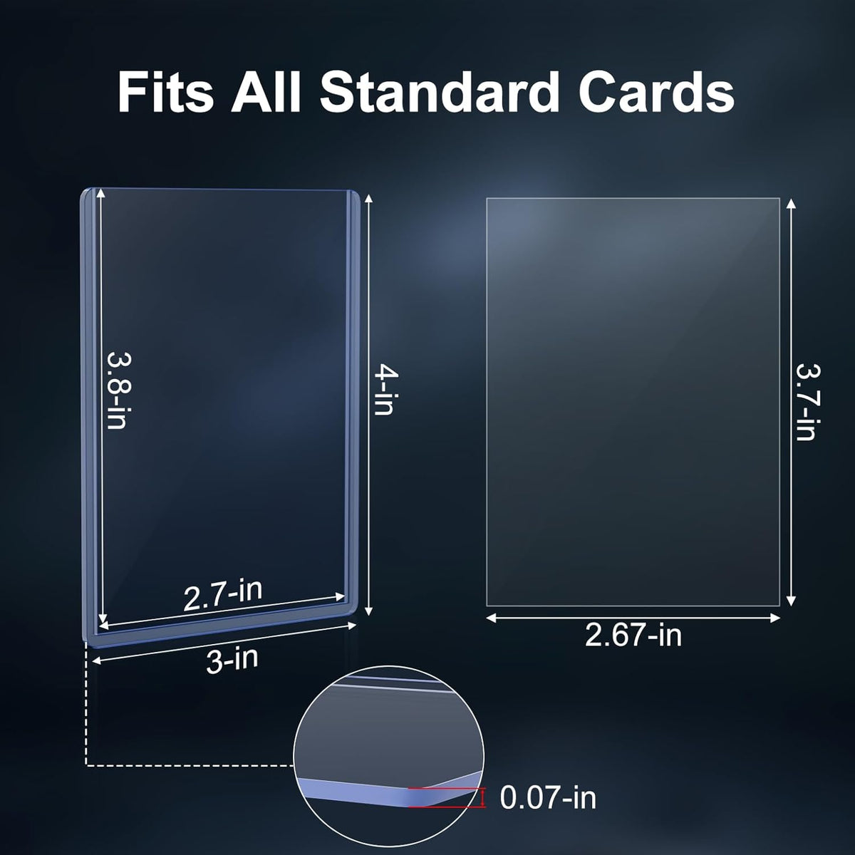 Skiennix 400 Card Sleeves & Top Loaders - Premium Hard Plastic Protectors for Sports & Game Cards (200 Top Loaders + 200 Sleeves)