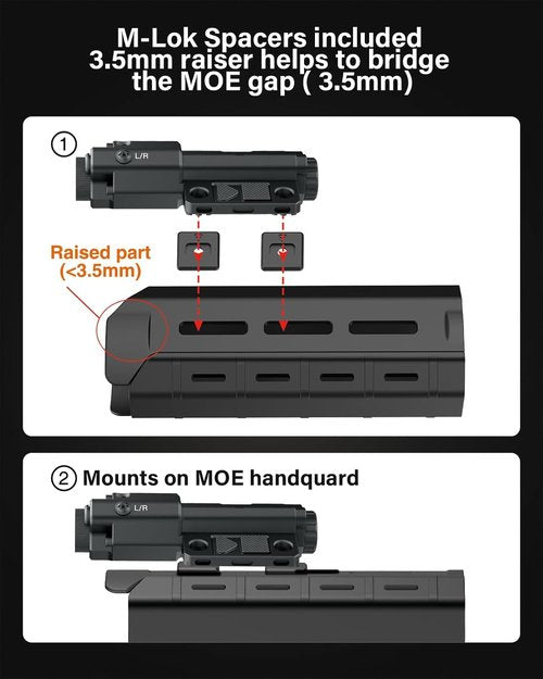 Mlok 940nm IR Illuminator Flashlight - Rechargeable Laser Combo for Night Vision Scopes