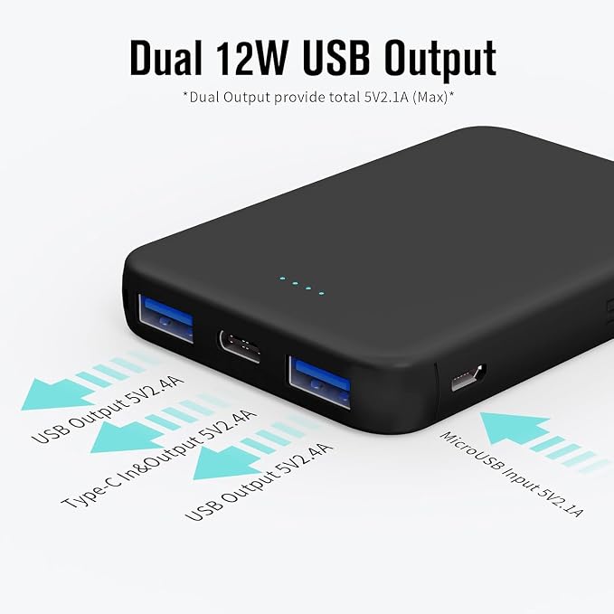 VANYUST S22 Portable Charger, Mini Colorful Power Bank, PowerNano, 5000mAh External Battery Pack Compatible with iPhone 15/14/13/12/11/X All Series and Android Phone,Apricot