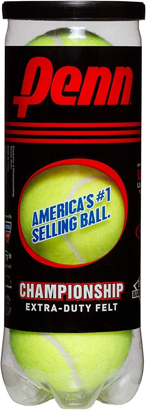 Penn Championship Tennis Balls - Extra Duty Felt Pressurized - 6 Cans, 18 Balls Total