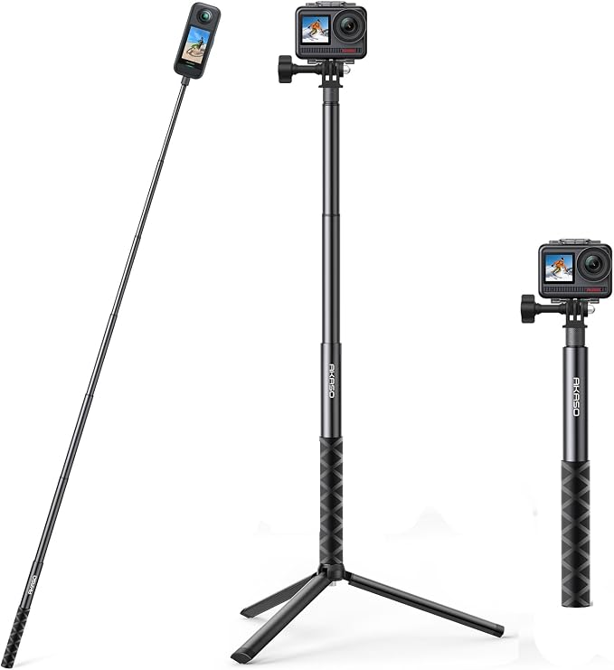 AKASO 49.2"/120cm Extendable Selfie Stick and a Tripod Stand Action Camera