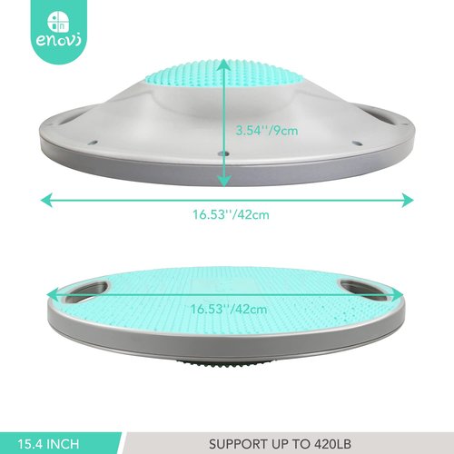 Enovi Turquoise Balance Board, Wobble Board, For Standing Desk, Physical Therapy and Core Training, Home Gym, 360° Rotation Non-Skid Balance Trainer