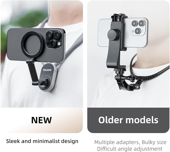 TELESIN Magnetic Neck Mount for Phones, Neck Cell Phone Holder POV/Vlog Selfie