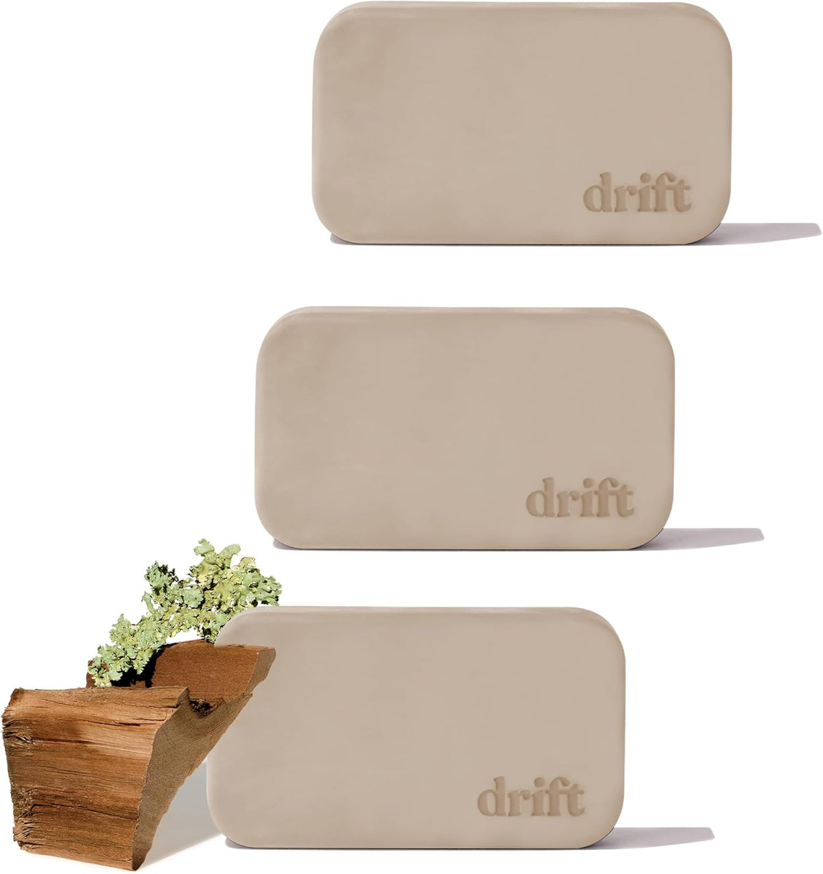 Drift Car Air Freshener - The Original Stone Air Freshener - Car Odor Eliminator - Long Lasting Scent - Metal Clip - Essential Oils - Clean Ingredients - Teak Scent 3 Pack Refill - NO CLIP INCLUDED