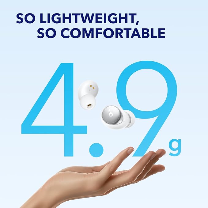 Soundcore by Anker Space A40 Adaptive Active Noise Cancelling Earbuds | Reduce Noise by Up to 98%, Ultra Long 50H Playtime, 10H Single Playtime, Hi-Res Sound, Comfortable Fit, Wireless Charge