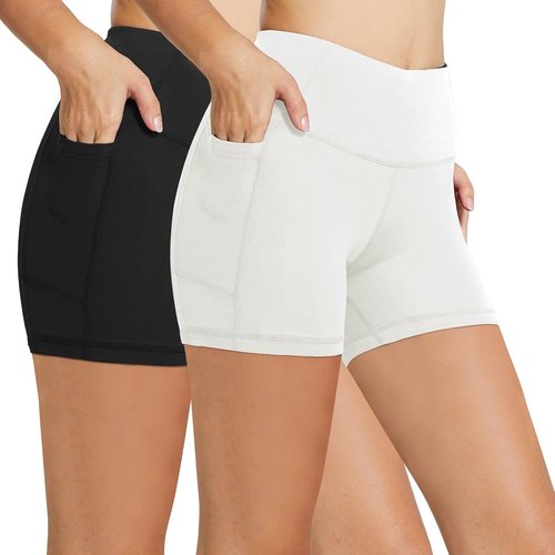 Baleaf Women's High Waist Biker Shorts - Comfortable Spandex Workout Shorts with Pockets | 8"/5"/3" Options