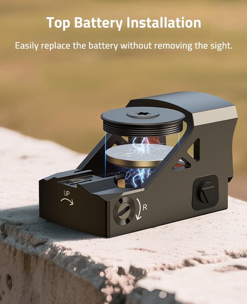 CVLIFE Wolfprowl Motion Awake Red Dot Sight, Compatible with RMS/RMSC 3MOA Red Dot Compact Reflex Sight Shockproof IPX7 Waterproof, with Adapter Plate for MOS 21mm Picatinny Base