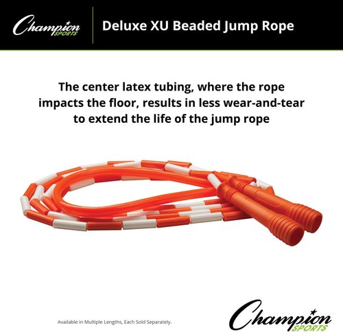 Champion Sports Deluxe XU Beaded Jump Rope - Available in Multiple Lengths for Enhanced Fitness