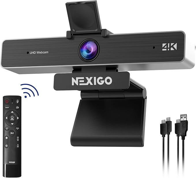 Zoom Certified, NexiGo N950P 4K Zoomable Webcam, RF Remote, Sony_Starvis Sensor