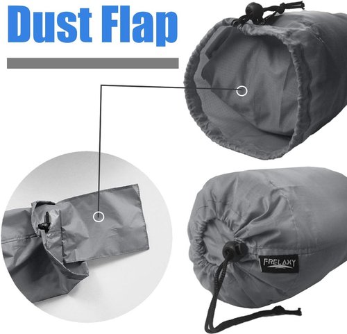 Frelaxy Stuff Sack Set - 5-Pack Ultralight Ditty Bags with Dust Flap for Travel & Hiking | Neon Green, Orange, Gray, Army Green, Black