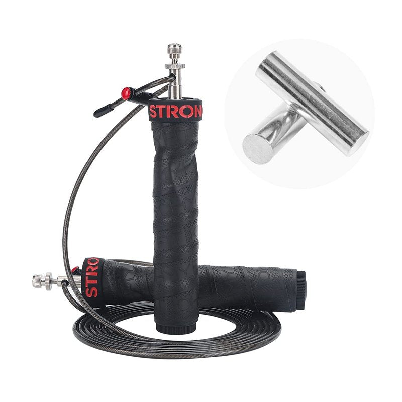 OHMY FIT Adjustable Speed and Weight Jump Rope - Carbon Steel Jump Rope for Men & Women - Jumping & Skipping Rope Great for Fitness, Exercise, Cardio Workout, Boxing, Crossfit & More (Rope w/Weights)