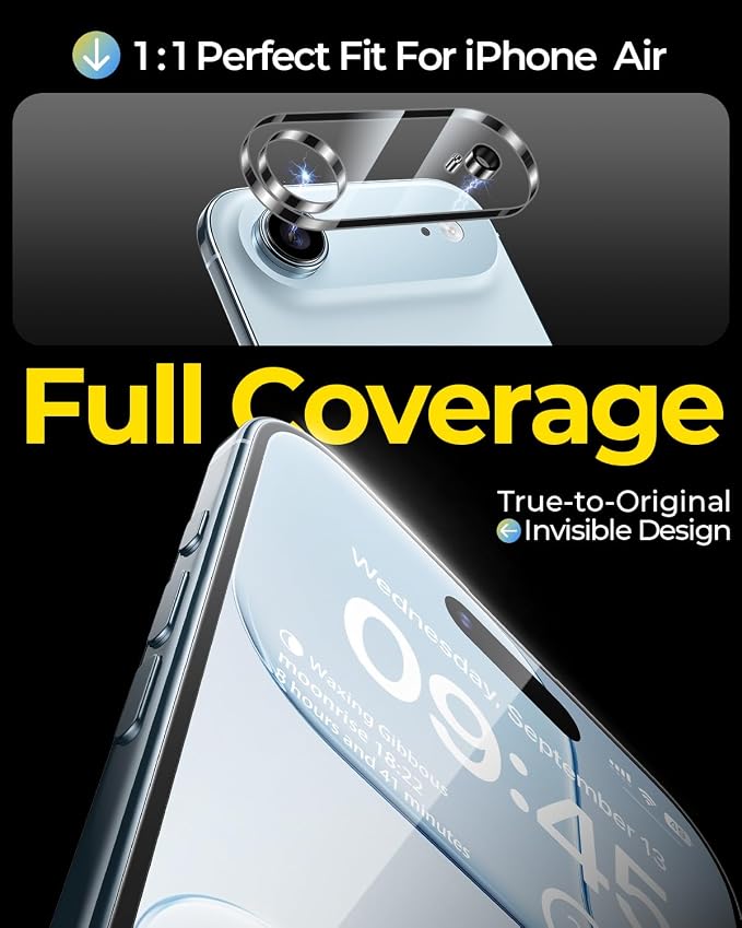 MRGLAS TOP 9H+ Glass 2+2 Packs for iPhone Air Privacy Screen Protector