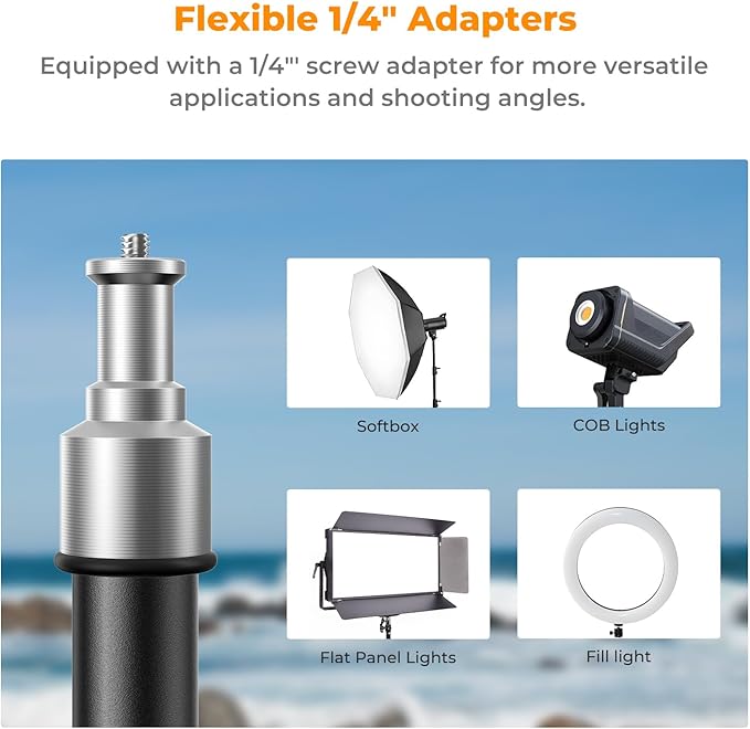 K&F CONCEPT Light Stand for Photography, 7.5ft/2.3M Portable Extendable Photo