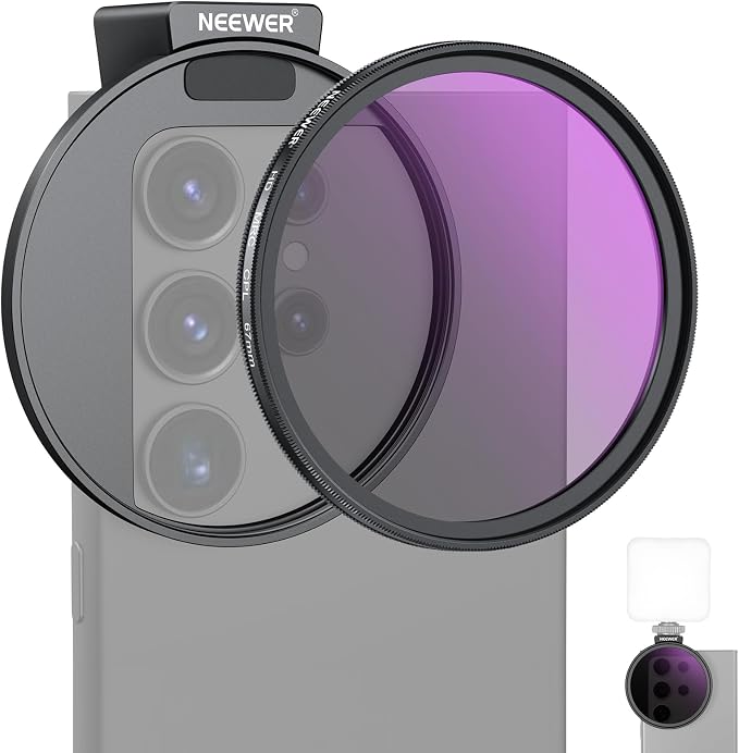 NEEWER 67mm CPL Filter with Cold Shoe Phone Lens Clip, HD Polarizing Filter