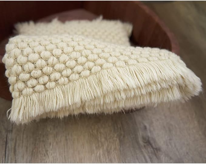 Zeroest Baby Photography Props Basket Braid Wool Wrap Newborn Photo Shoot