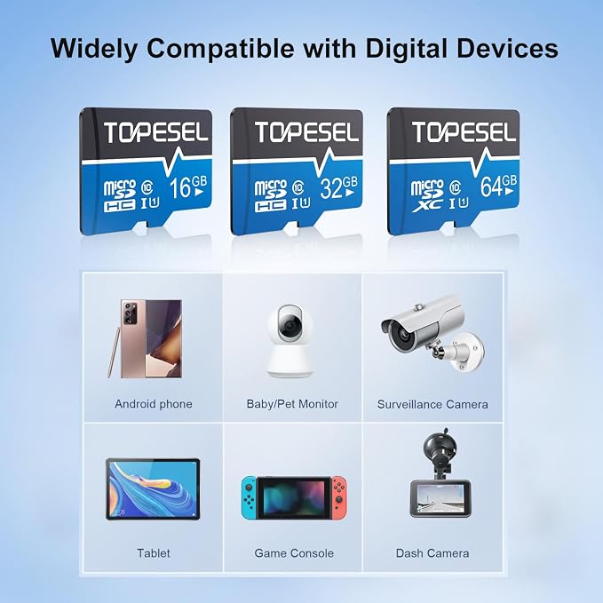 TOPESEL 32GB Micro SD Card 2 Pack Memory Cards MicroSDHC UHS-I TF Card Class 10