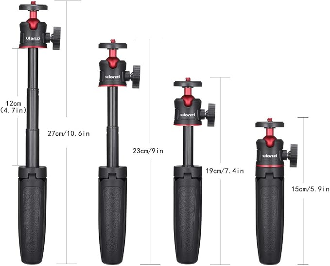 MT-08 Black Mini Tripod for Camera, 1/4" Screw Universal Tripod Compatible
