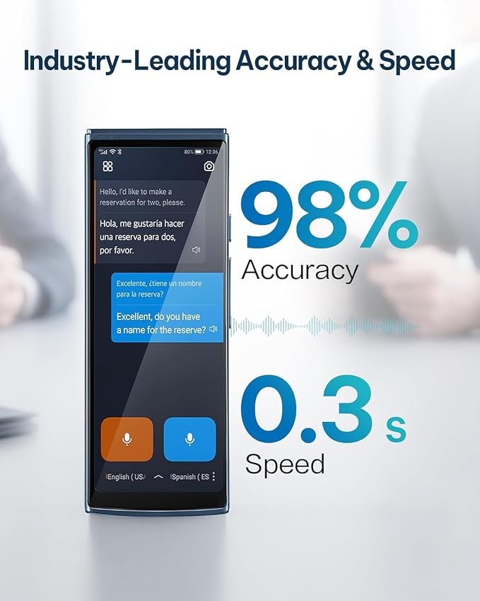 iFLYTEK AI Language Translator Device — 60 Languages, Real-Time Split-Screen &