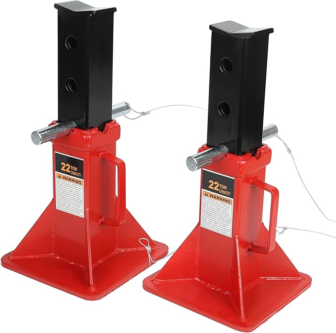 22 Ton (44,000 lbs) Heavy Duty Pin Type Car Jack Stands with Lock Adjustable Height to 19.75" Fit for Supporting Trucks, Trailers and Equipment