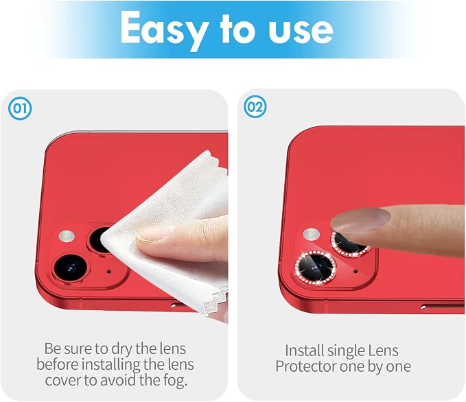 for iPhone 14 / iPhone 14 Plus Camera Lens Protector Bling, 9H Hardness