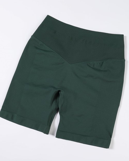 AUROLA Workout Shorts for Women - High Waisted V-Shape Seam | Embossed Logo Athletic Fitness Shorts