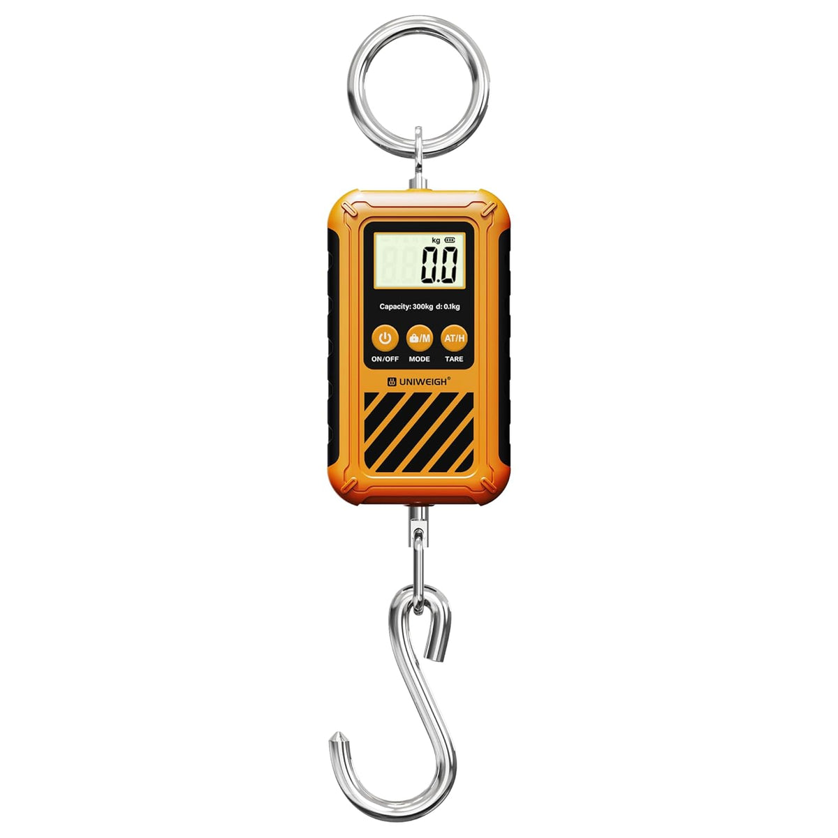 UNIWEIGH Digital Hanging Scale - Portable 300kg/660lb Crane Scale with LCD Display & Large Hook | Ideal for Hunting, Fishing, and Garage Use