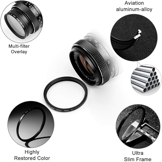 Sedremm Compatible with 52mm Star Filter 3 Pieces Starburst Lens Filter Canon