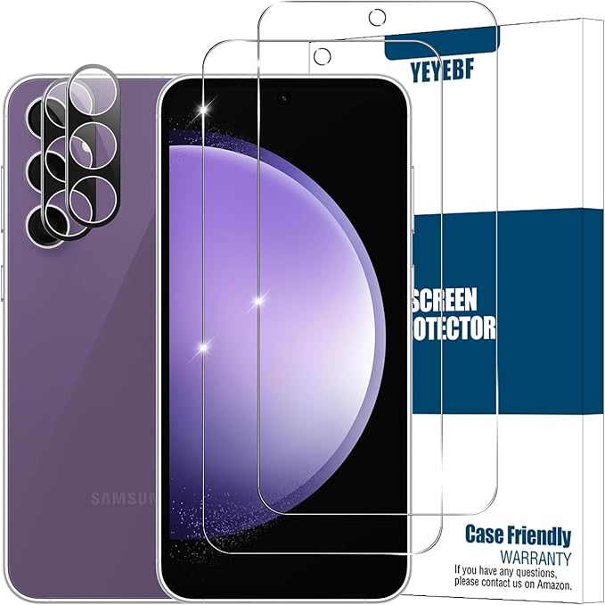 Galaxy S23 FE HD Clear Tempered Glass Screen Protector + Camera Lens Protectors