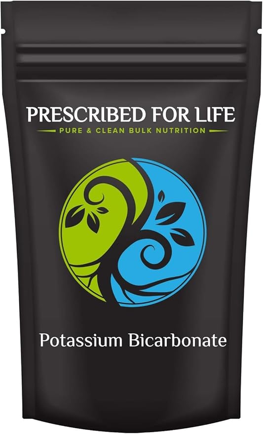 Prescribed for Life Potassium Bicarbonate Powder, Pure USP & Food Grade Potassium Bicarbonate for Plants, Winemaking, & Baking, Crystalline Powder, 39% K (5kg / 11lb)
