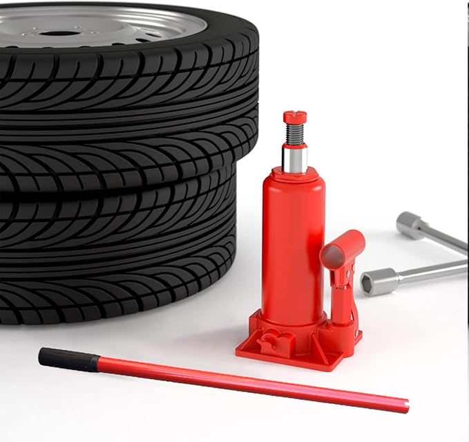 Jack Handle,Floor Hydraulic Bottle Big Red Vertical Car Handle Replacement, with Handle Sleeve（5 tons-10 tons）