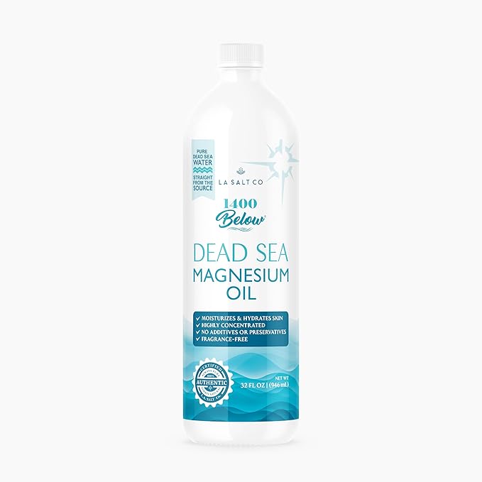Pure Magnesium Oil Spray, Imported from The Dead Sea, 32 Oz Refill Bottle, Pure Magnesium Chloride, Topical Use for Skin Application