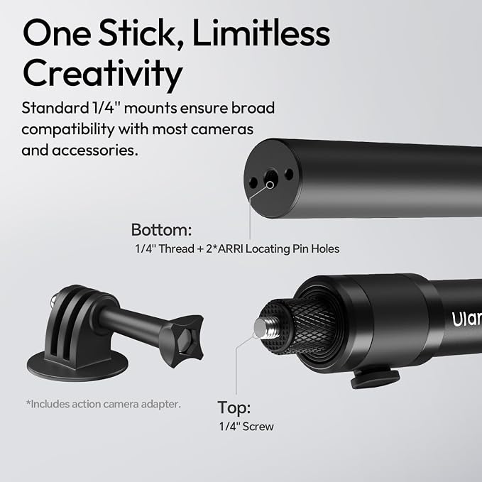44.88" Invisible Selfie Stick for Insta360 X5/X4/X3/DJI Osmo 360