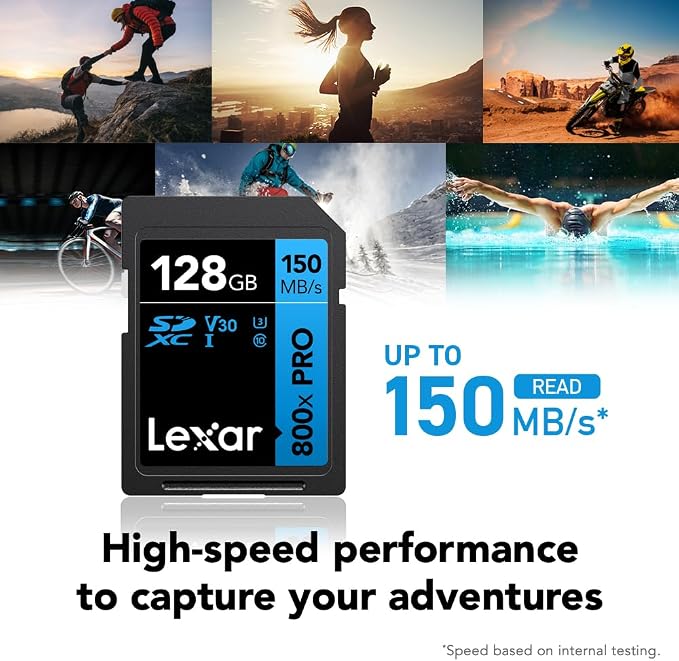 Lexar 128GB High-Performance 800x PRO SD Card,
