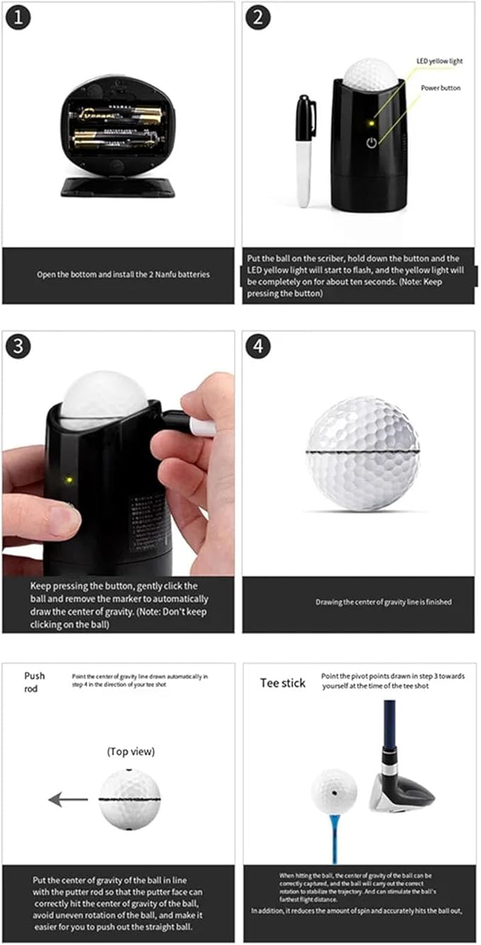Golf Ball Spinner Balancer, Electronic Golf Ball Liner, Golf Ball Marking Tool, Alignment Marking Tool, Golf Ball Marker, Golf Accessories