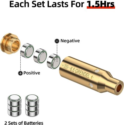 EZshoot 6.5 Laser Bore Sight - Red Laser Boresighter for 6.5CM/6.5 Grendel with Batteries Included