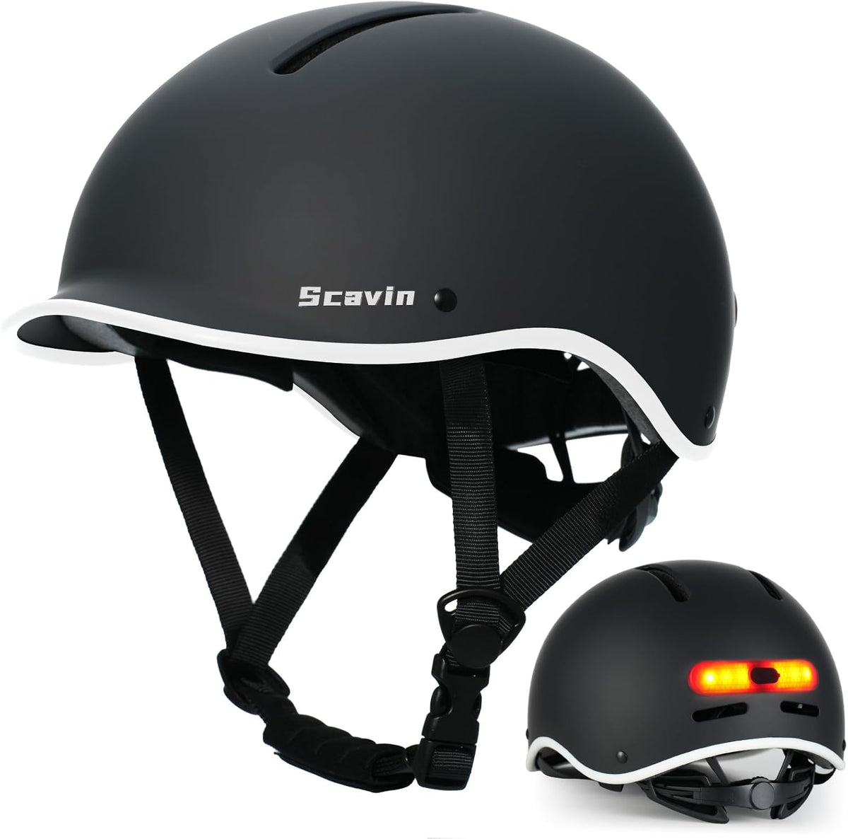 Skiennix Bike Helmet - Adjustable Cycling Safety Helmet with Rechargeable Rear Light | For Men, Women & Youth