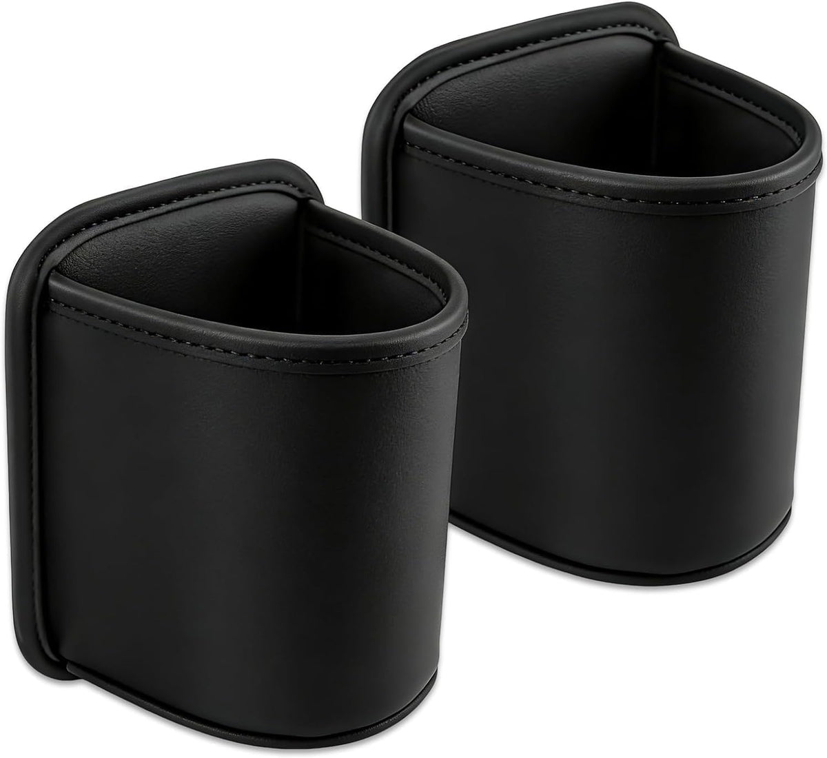 Car Cup Holder for Mitsubishi Eclipse Cross 2021-2024, Leather Door Side Drink Stand Automotive Hanging Storage Organizer Clip-On Vehicle Bottle Mount Pocket Black