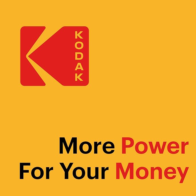 KODAK 9V Alkaline Batteries 9 Volt High-Performance Battery Pack, 10-Year Shelf