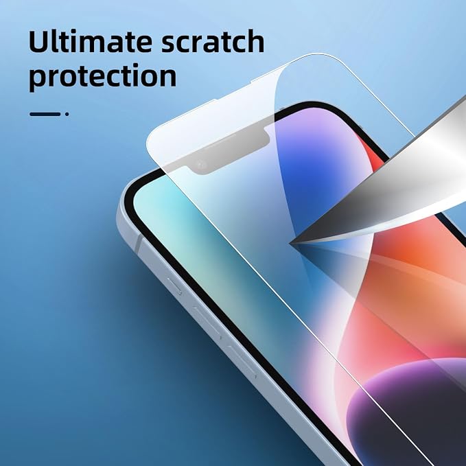 NEW'C 3x for iPhone 14 Plus Screen Protector+ 3x Camera Lens Protector