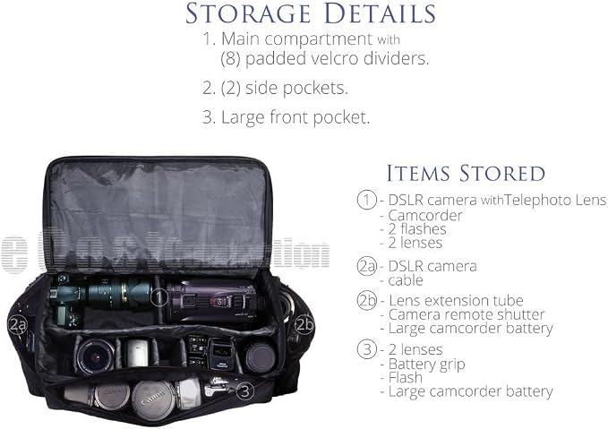 eCostConnection Extra Large Soft Padded Water Resistant Camcorder Equipment