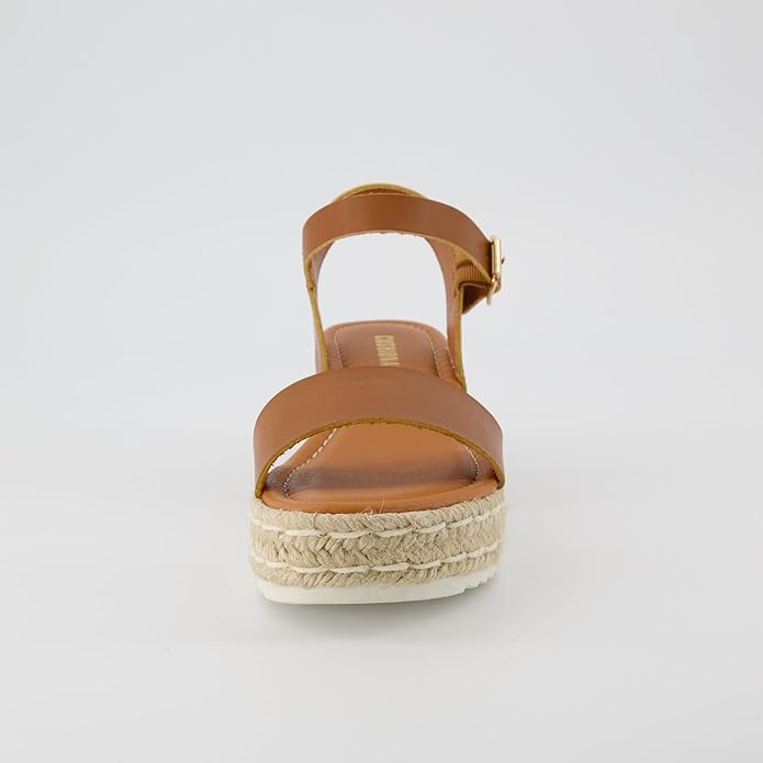 CUSHIONAIRE Melissa Espadrille Platform Sandals For Women with Adjustable Ankle Strap and Memory Foam Insole-Comfortable Womens Sandals for Summer