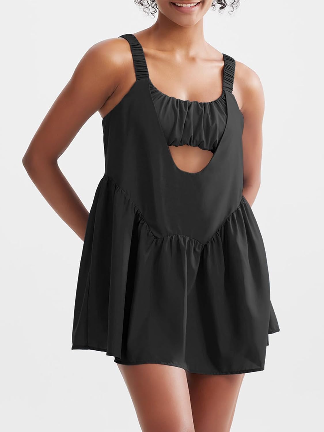 Sexyasasii Tennis Dress for Women - Built-In Shorts & Bra | Sleeveless Casual Golf Dress with Pockets