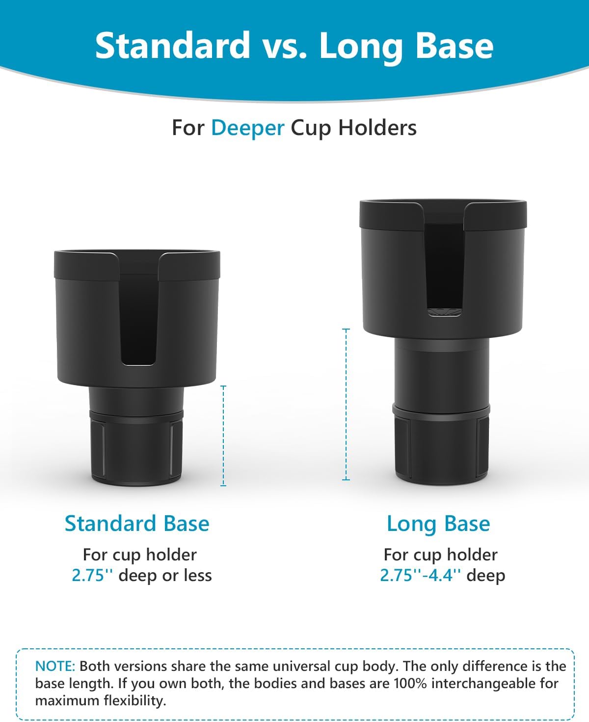SEVEN SPARTA Car Cup Holder Expander, Long Base for 32-40oz Large Bottles