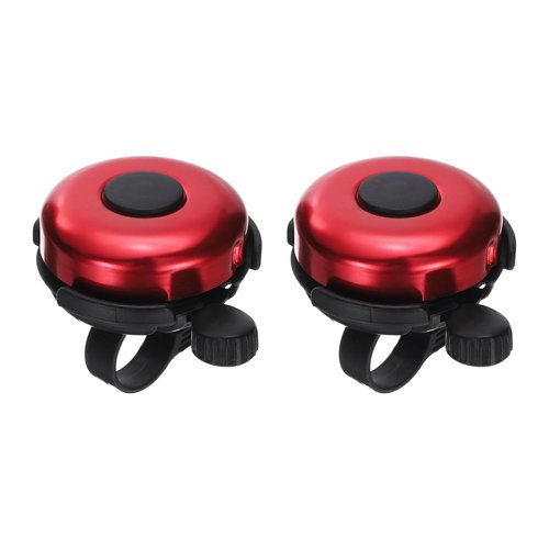 HARFINGTON 2pcs Bike Bell Classic Bicycle Bell with Loud Crisp Clear Sound Bike Ring Bell Aluminum Bike Accessories for Adults Children Road Mountain Bike, Red