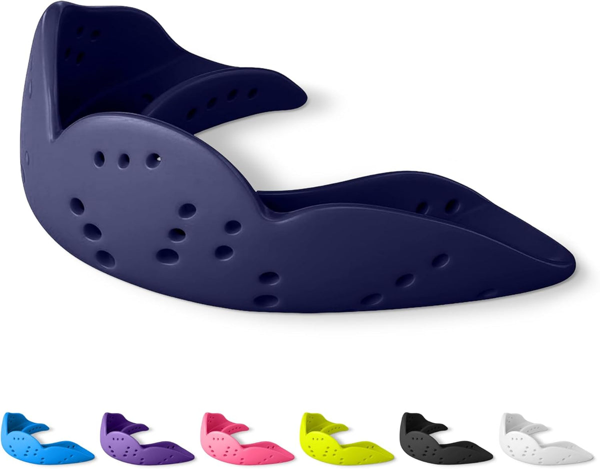 SISU Aero Small Mouthguard - Noble Navy | 30% Stronger Protection for Lacrosse, Football & Hockey