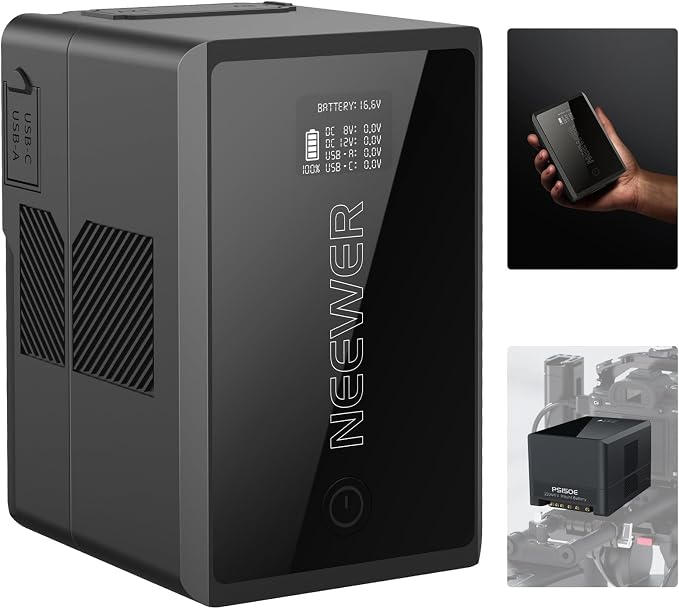 Neewer V Mount Battery PS150E Supports 100W PD USB C Fast Charging, 10350mAh