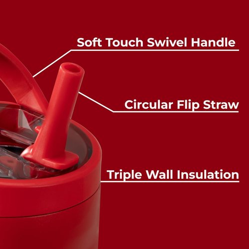 HydroJug Sport - 40oz Stainless Steel Tumbler with Straw | Vacuum Insulated & Leakproof, Ergonomic Design in Alumni Red