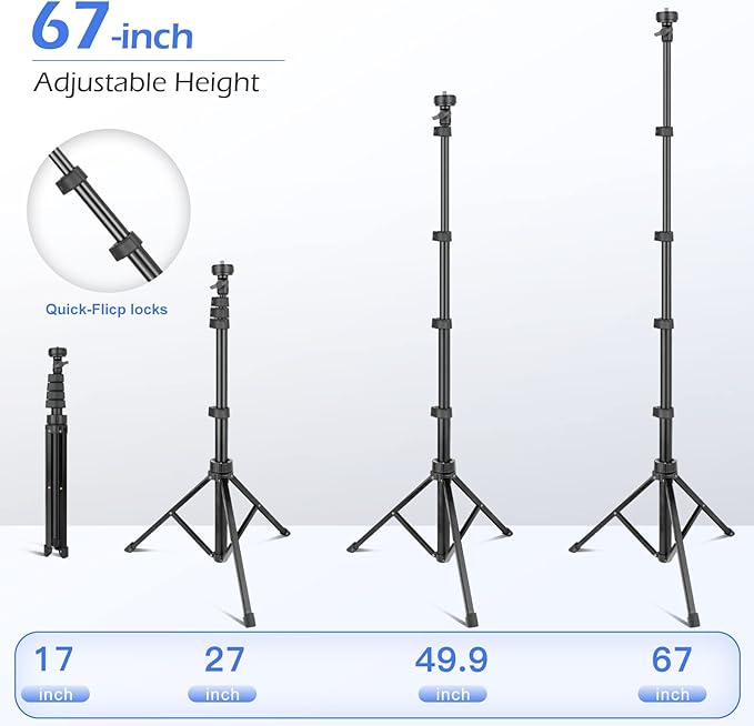 Sensyne 67" Phone-Tripod, Extendable Cell Phone Tripod Stand & Selfie Stick